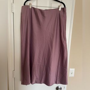 A New Day Purple Satin Midi Skirt With Elastic Waistband- NWOT Size XXL